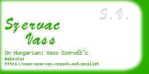 szervac vass business card